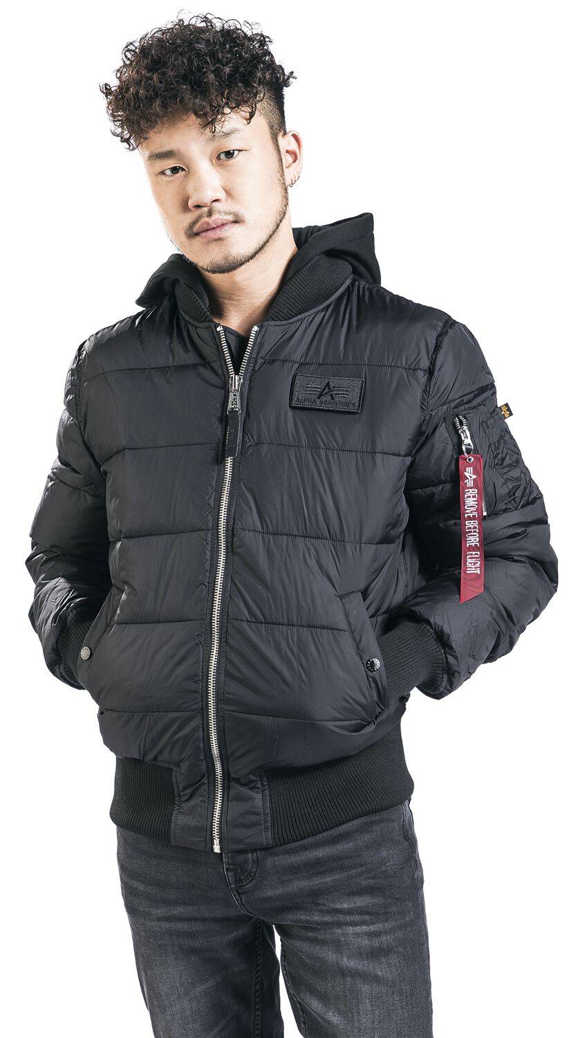 EMP "MA-1 ZH Back Print Puffer FD" Winterjacke Schwarz Von Alpha Industries