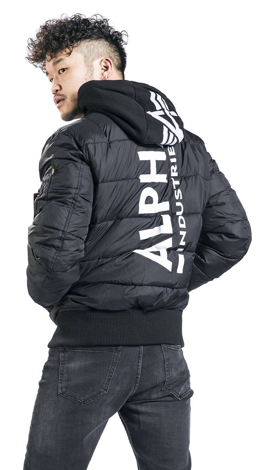 EMP "MA-1 ZH Back Print Puffer FD" Winterjacke Schwarz Von Alpha Industries