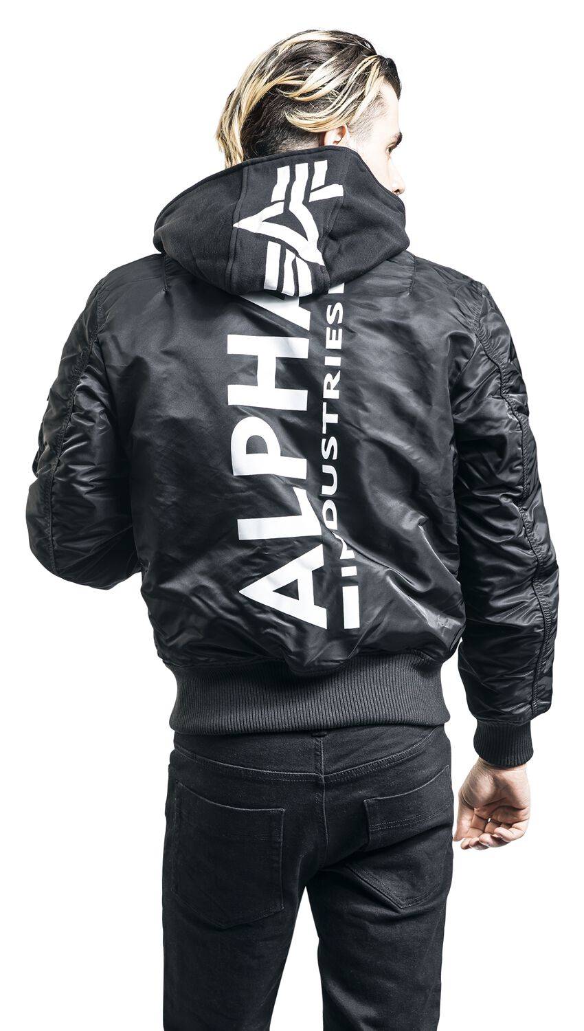 EMP "MA-1 ZH Back Print" Winterjacke Schwarz/weiß Von Alpha Industries