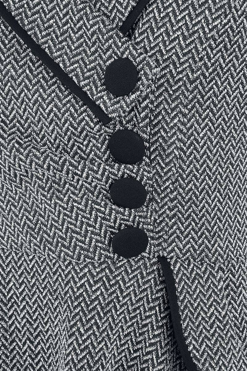 EMP "Macie Herringbone Flared Dress" Mittellanges Kleid Grau Von Voodoo Vixen