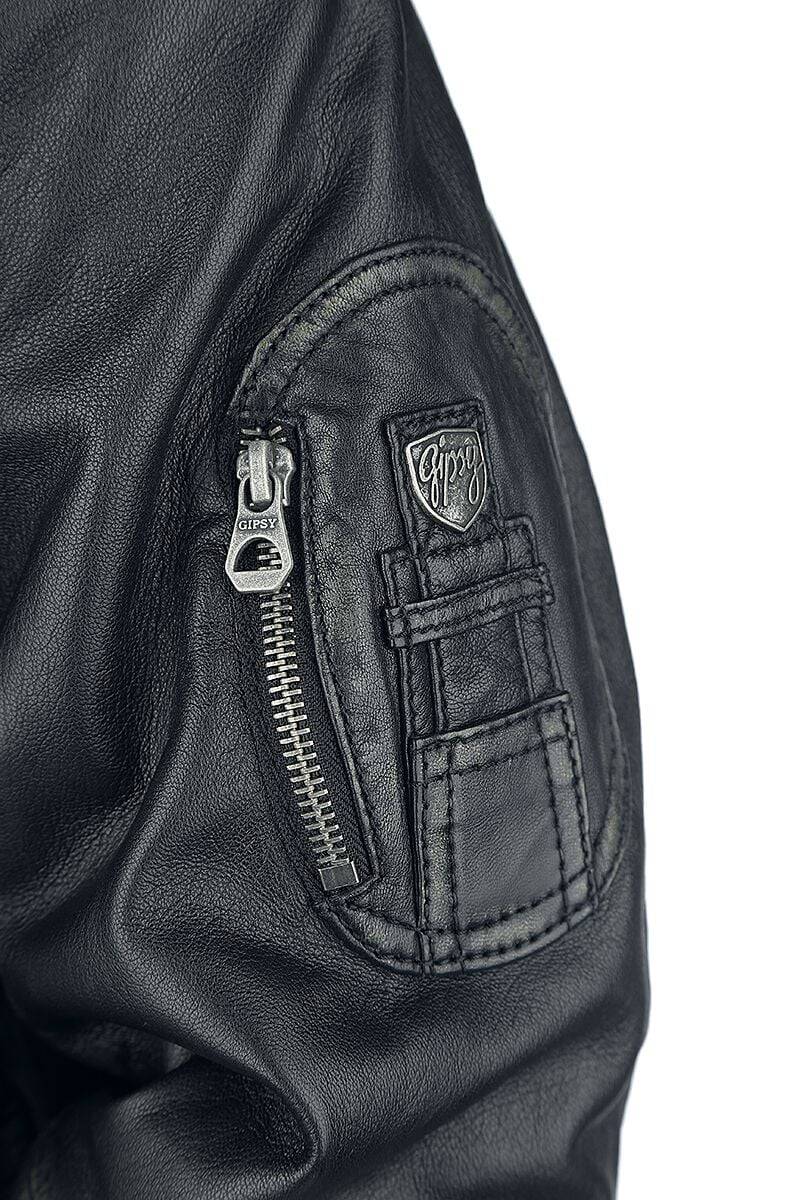EMP "Maic Slim Fit LROV W" Lederjacke Schwarz Von Gipsy
