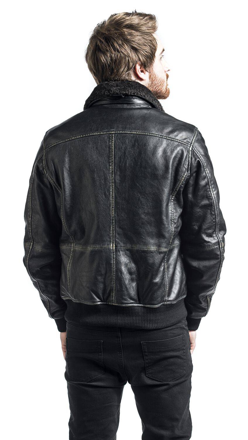 EMP "Maic Slim Fit LROV W" Lederjacke Schwarz Von Gipsy