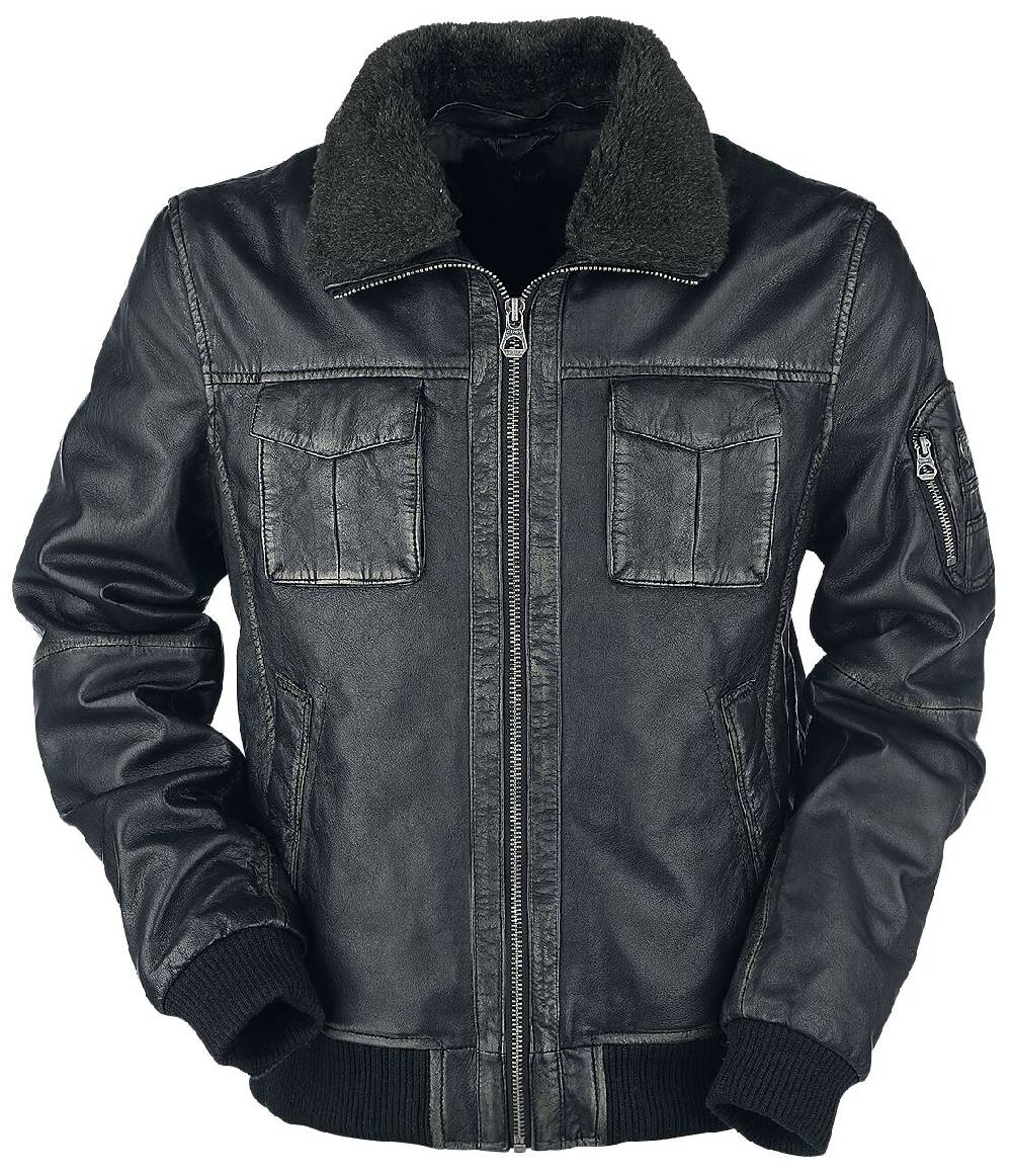 EMP "Maic Slim Fit LROV W" Lederjacke schwarz von Gipsy