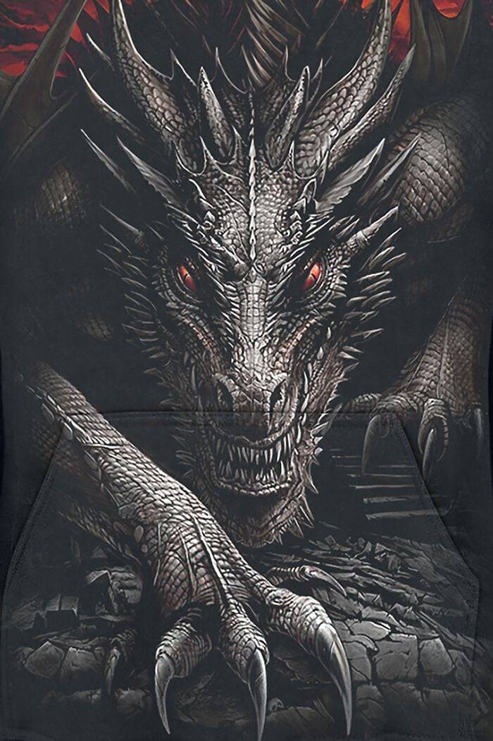 EMP "Majestic Draco" Kapuzenpullover Schwarz Von Spiral