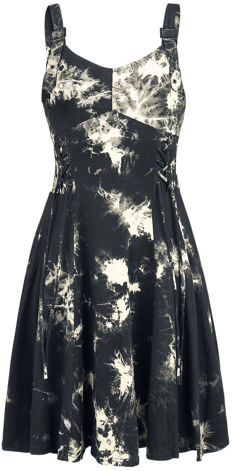EMP "Malin Tie Dye Dress" Kurzes Kleid schwarz/weiß von Chemical Black