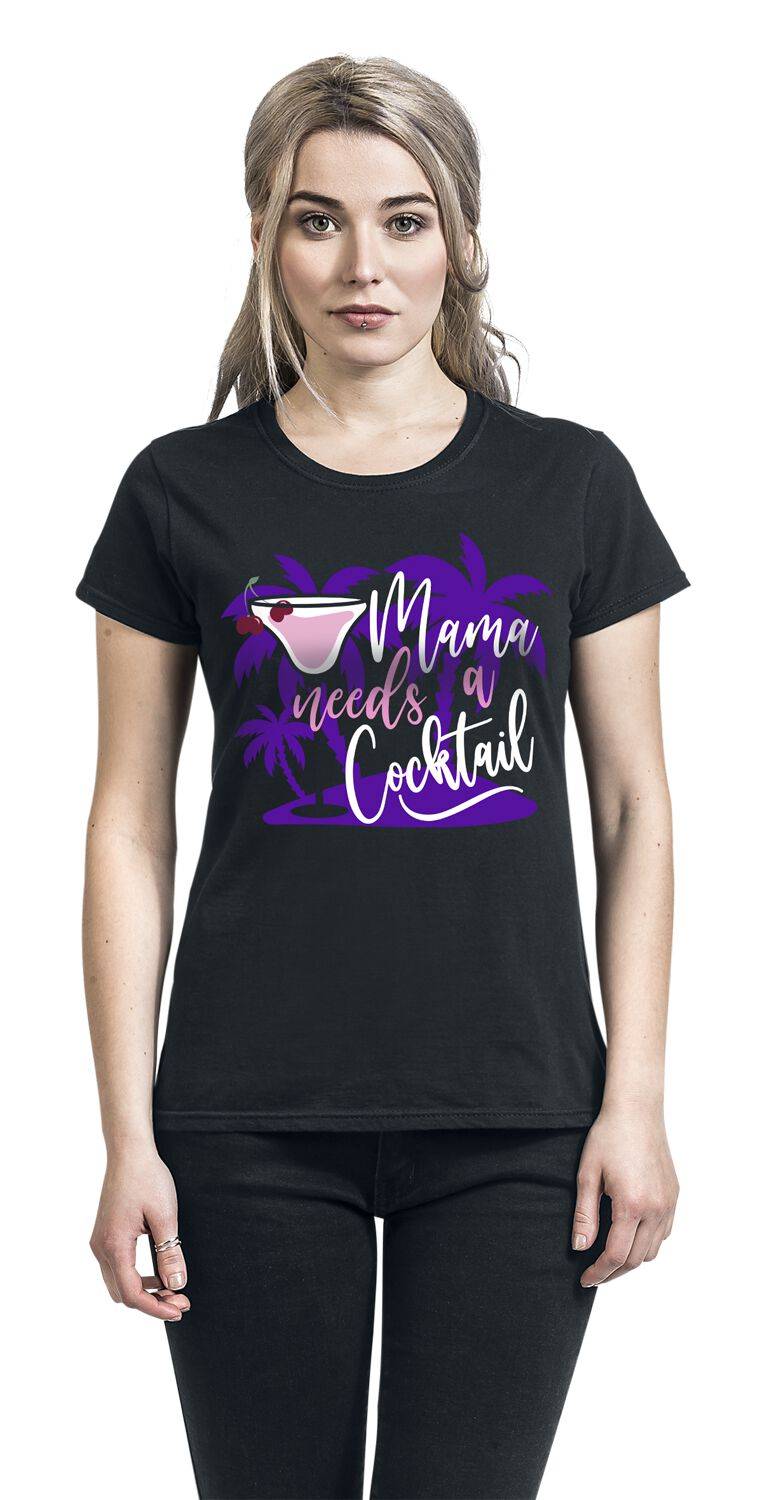 EMP "Mama Needs A Cocktail" T-Shirt Schwarz Von Alkohol & Party