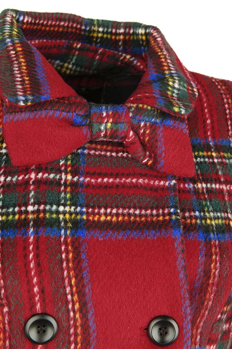 EMP "Margaret Red Plaid Coat With Removable Bow" Mantel Multicolor Von Voodoo Vixen