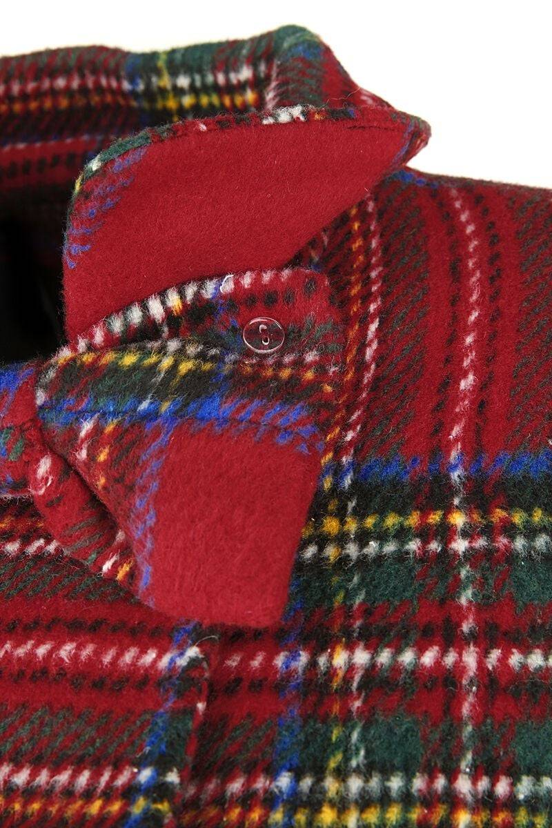 EMP "Margaret Red Plaid Coat With Removable Bow" Mantel Multicolor Von Voodoo Vixen