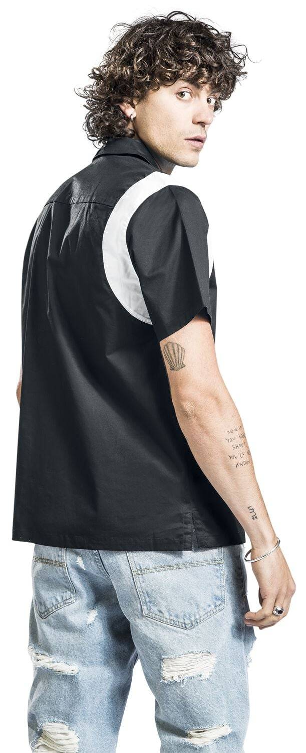 EMP "Marty Bowling Shirt" Kurzarmhemd Schwarz/weiß Von Chet Rock