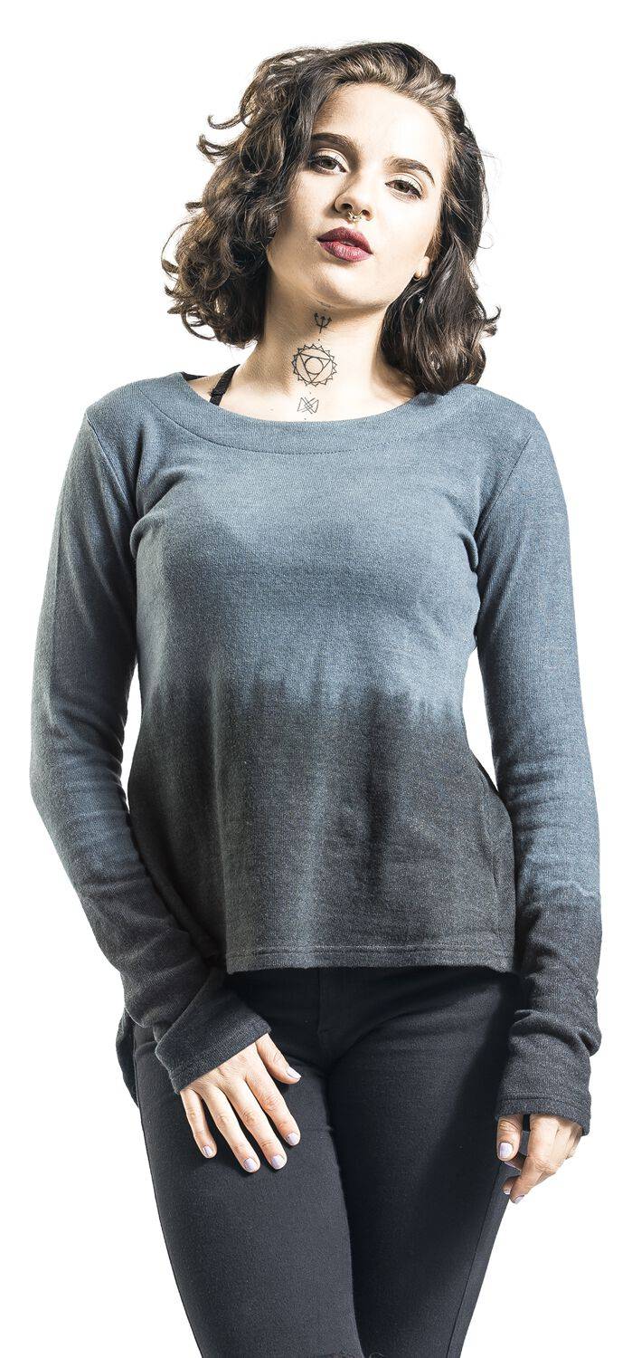 EMP "Mazarine Top" Strickpullover Grau/schwarz Von Innocent