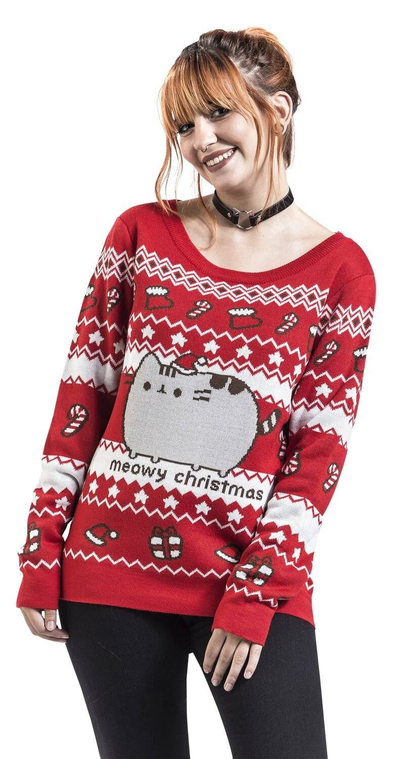 EMP "Meowy Christmas" Weihnachtspullover Multicolor Von Pusheen