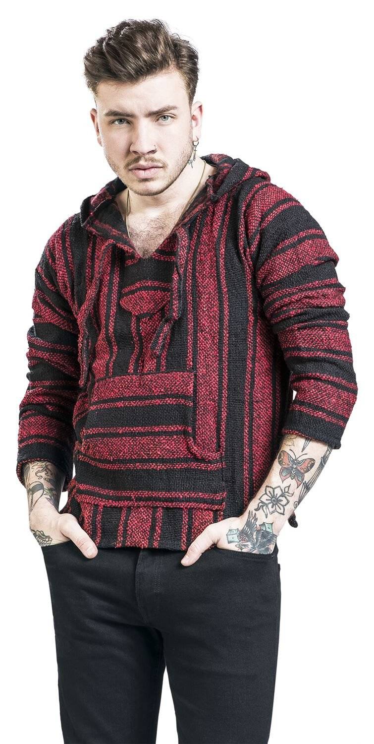 EMP "Mexican Hood" Kapuzenpullover Schwarz/rot Von Peyote