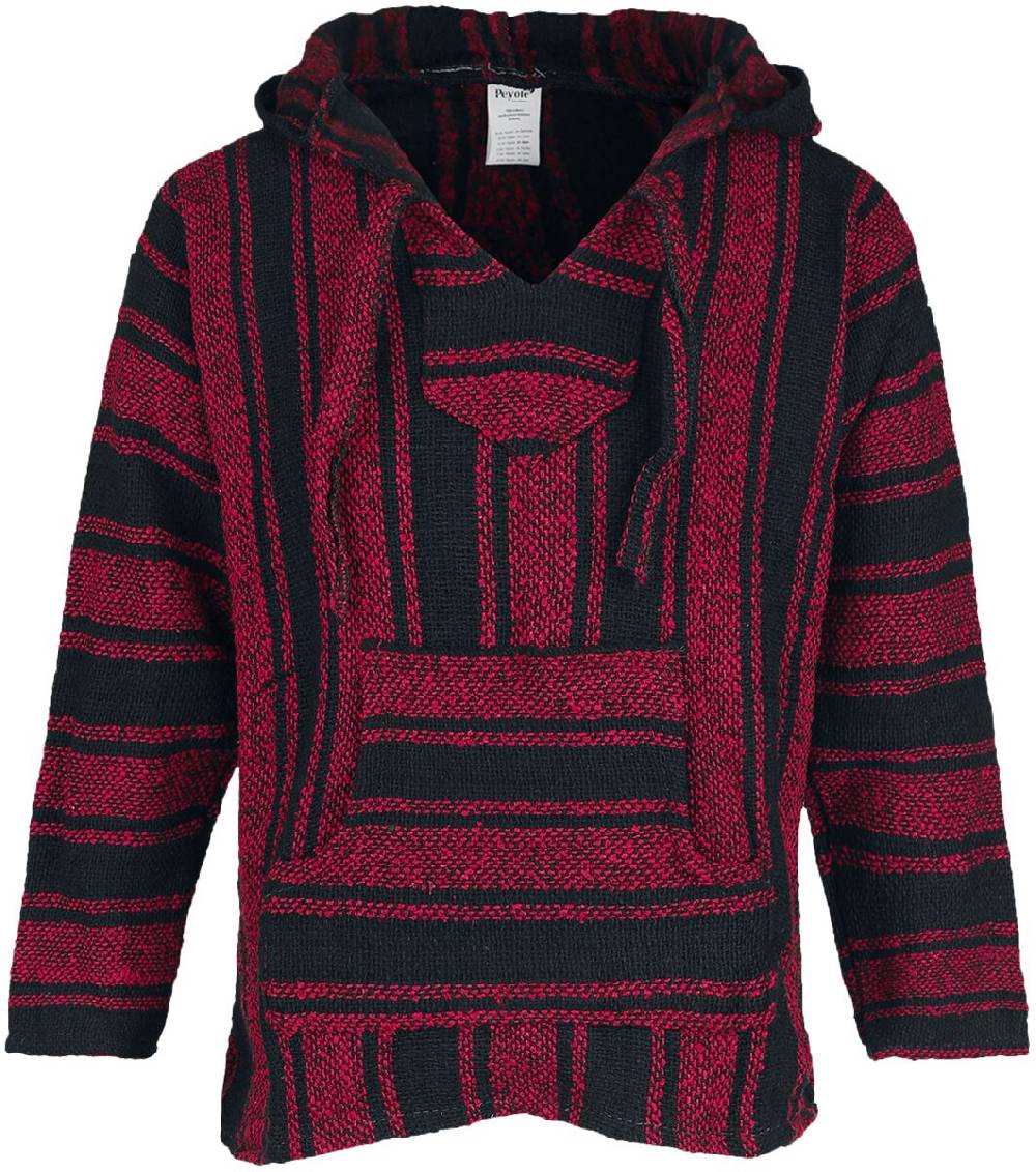 EMP "Mexican Hood" Kapuzenpullover schwarz/rot von Peyote