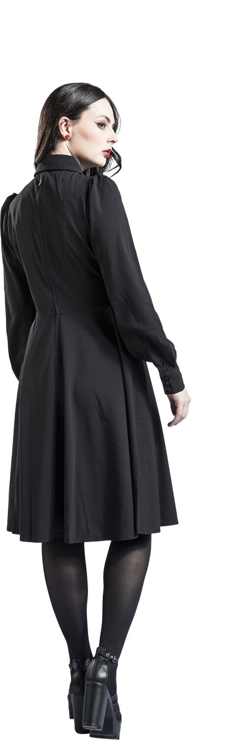 EMP "Mia Midi Dress" Mittellanges Kleid Schwarz Von Hell Bunny
