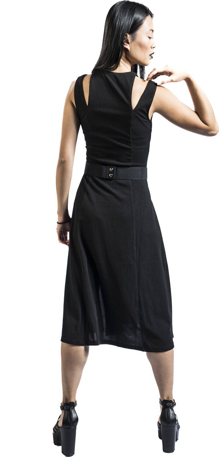 EMP "Midi Dress With Shoulder Slashes" Mittellanges Kleid Schwarz Von Jawbreaker