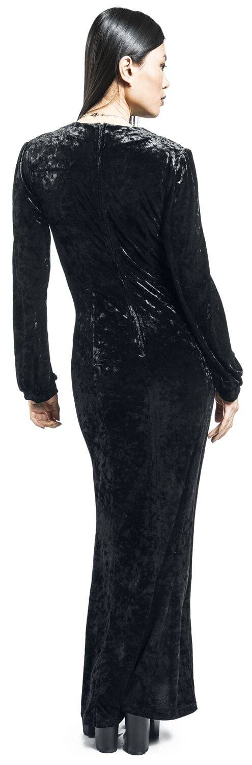 EMP "Miley Black Dress" Langes Kleid Schwarz Von Timeless London
