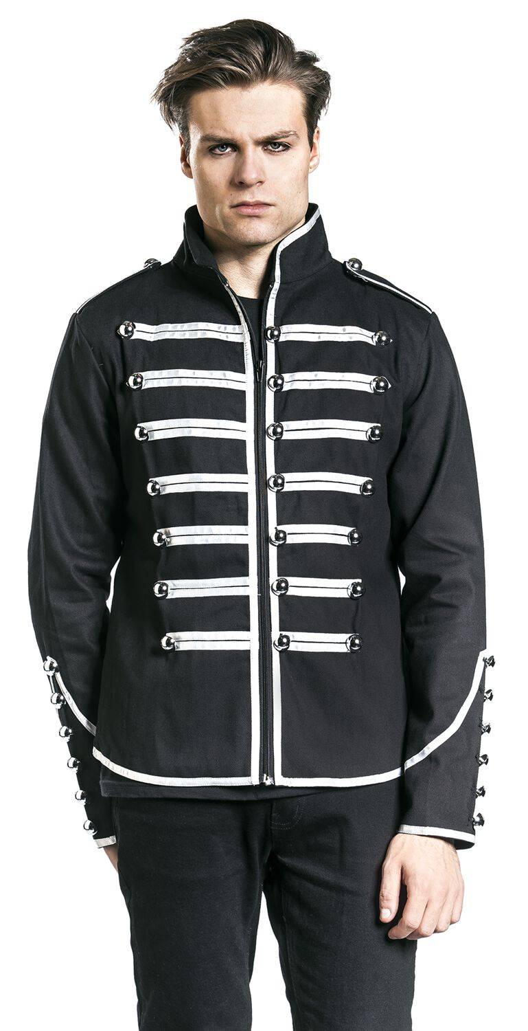EMP "Military Drummer" Uniformjacke Schwarz/silberfarben Von Banned Alternative