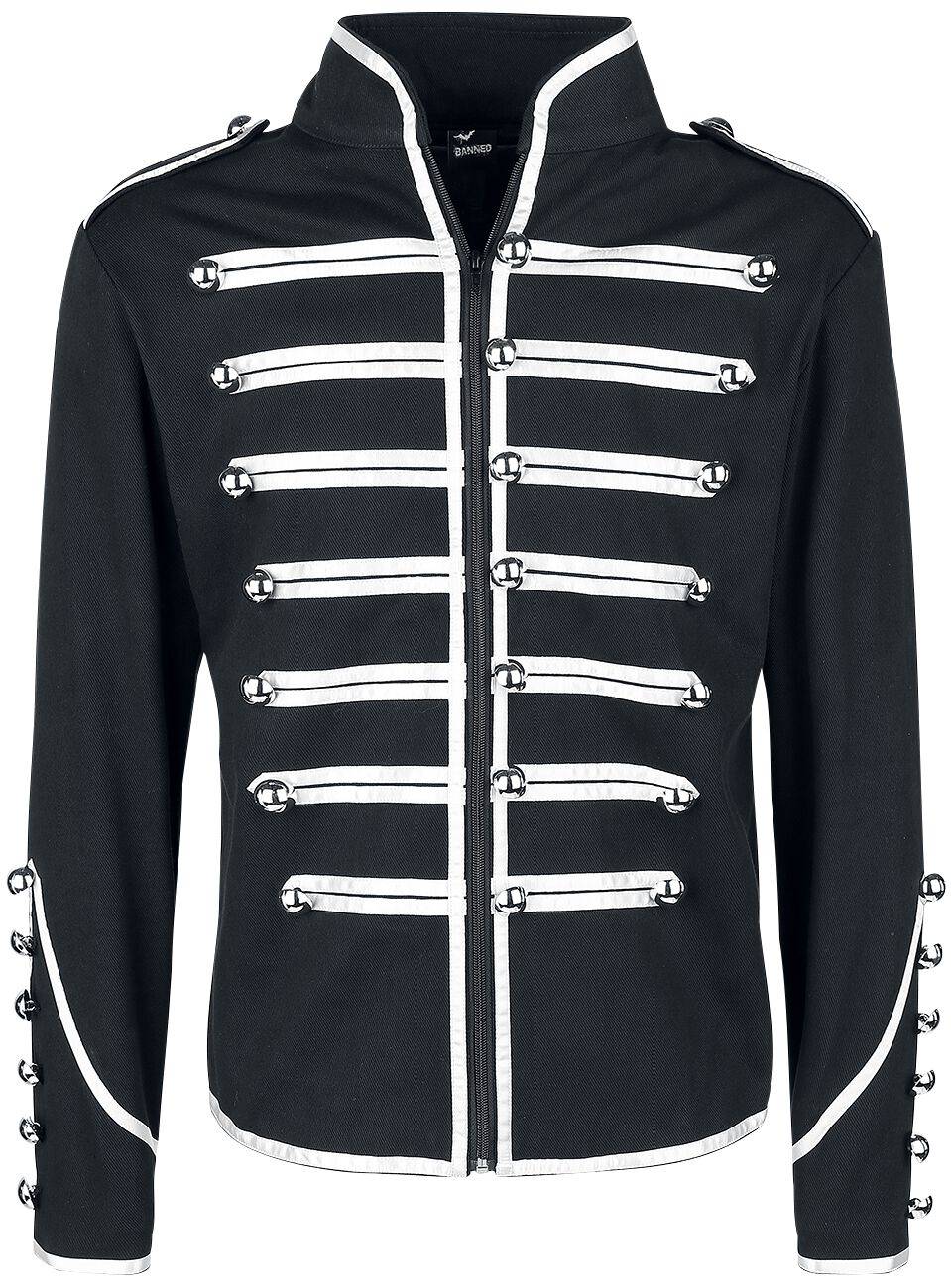 EMP "Military Drummer" Uniformjacke schwarz/silberfarben von Banned Alternative