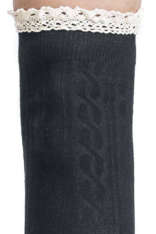 EMP "Mina Knee High Socks" Kniestrümpfe Schwarz Von Banned Retro