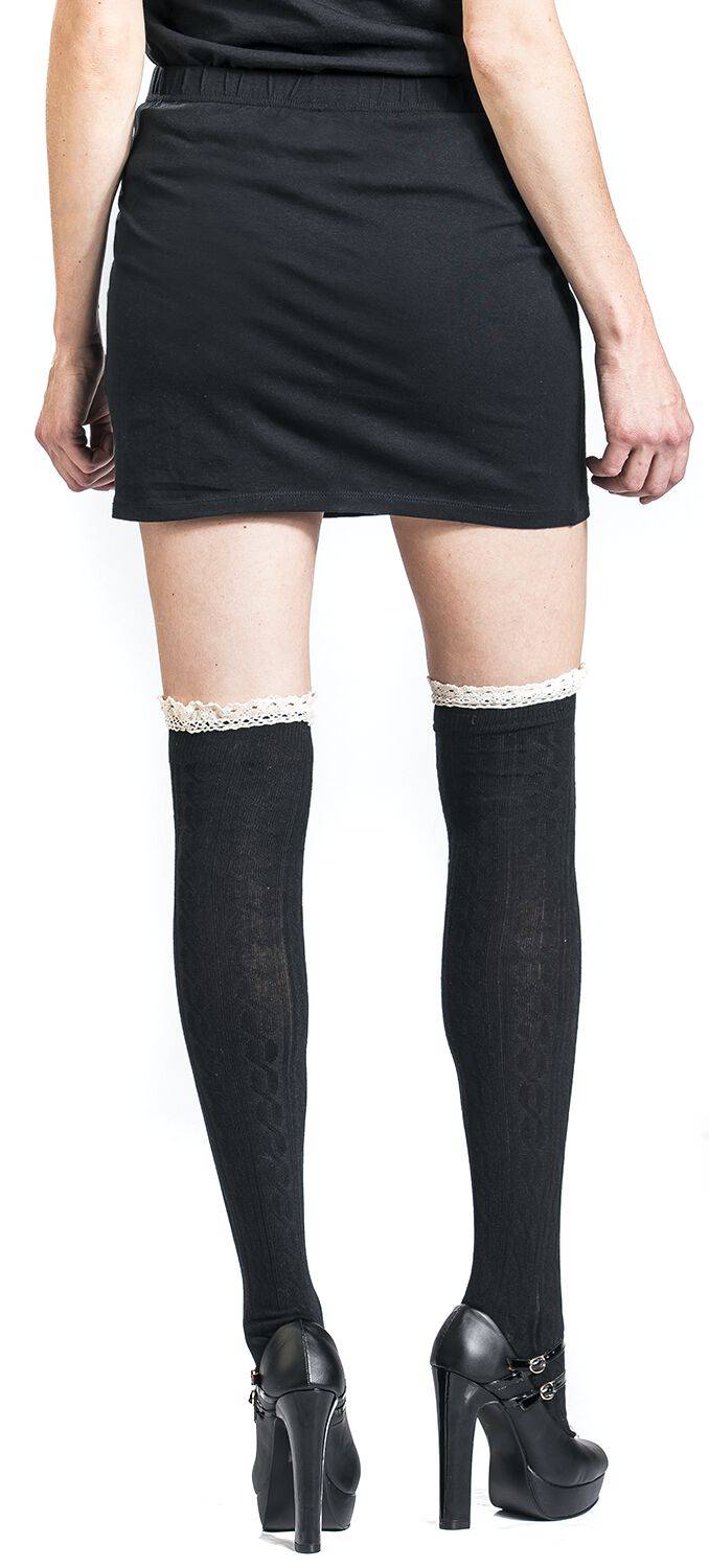 EMP "Mina Knee High Socks" Kniestrümpfe Schwarz Von Banned Retro