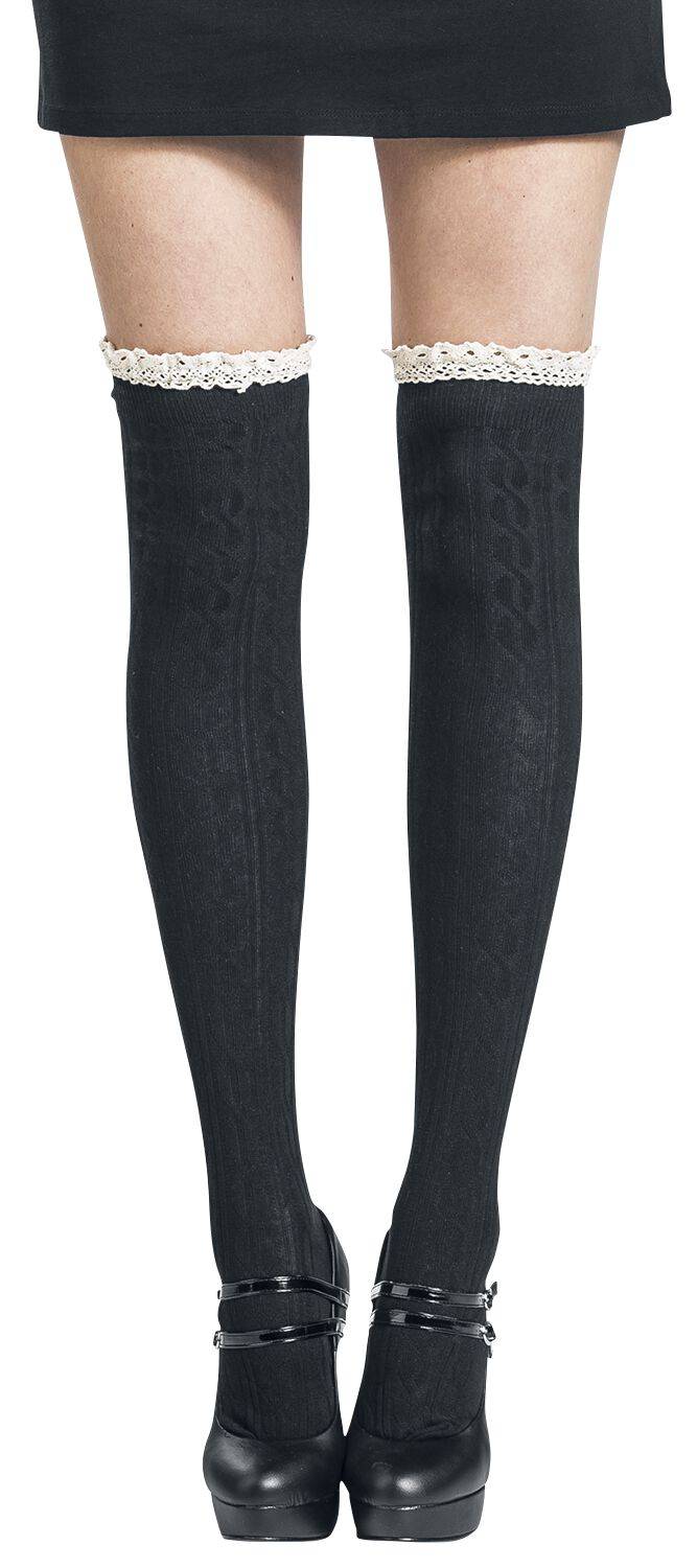 EMP "Mina Knee High Socks" Kniestrümpfe schwarz von Banned Retro