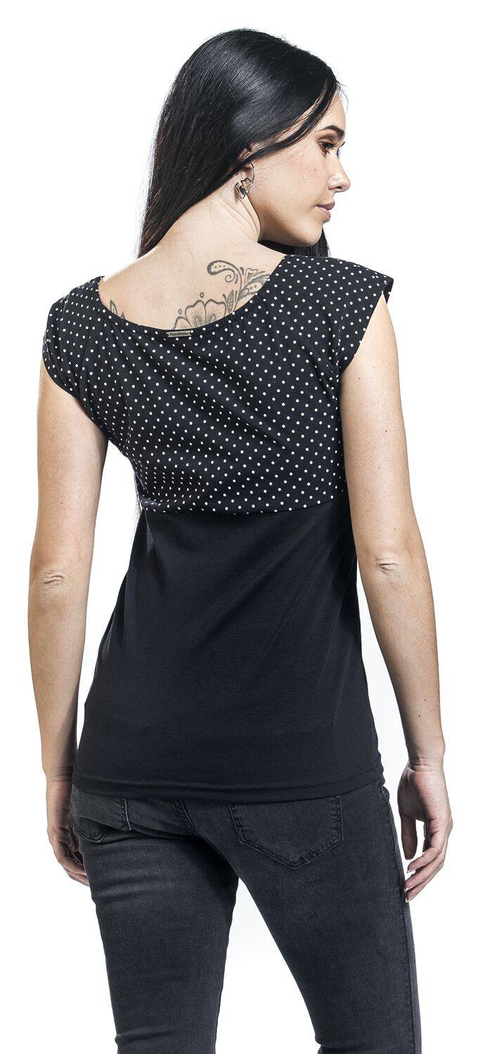 EMP "Mini Dots Evie Shirt" T-Shirt Schwarz Von Pussy Deluxe