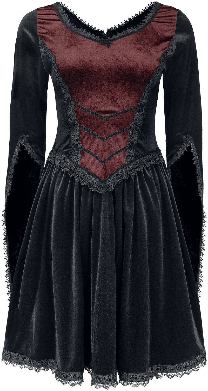 EMP "Minidress" Kurzes Kleid schwarz/rot von Sinister Gothic