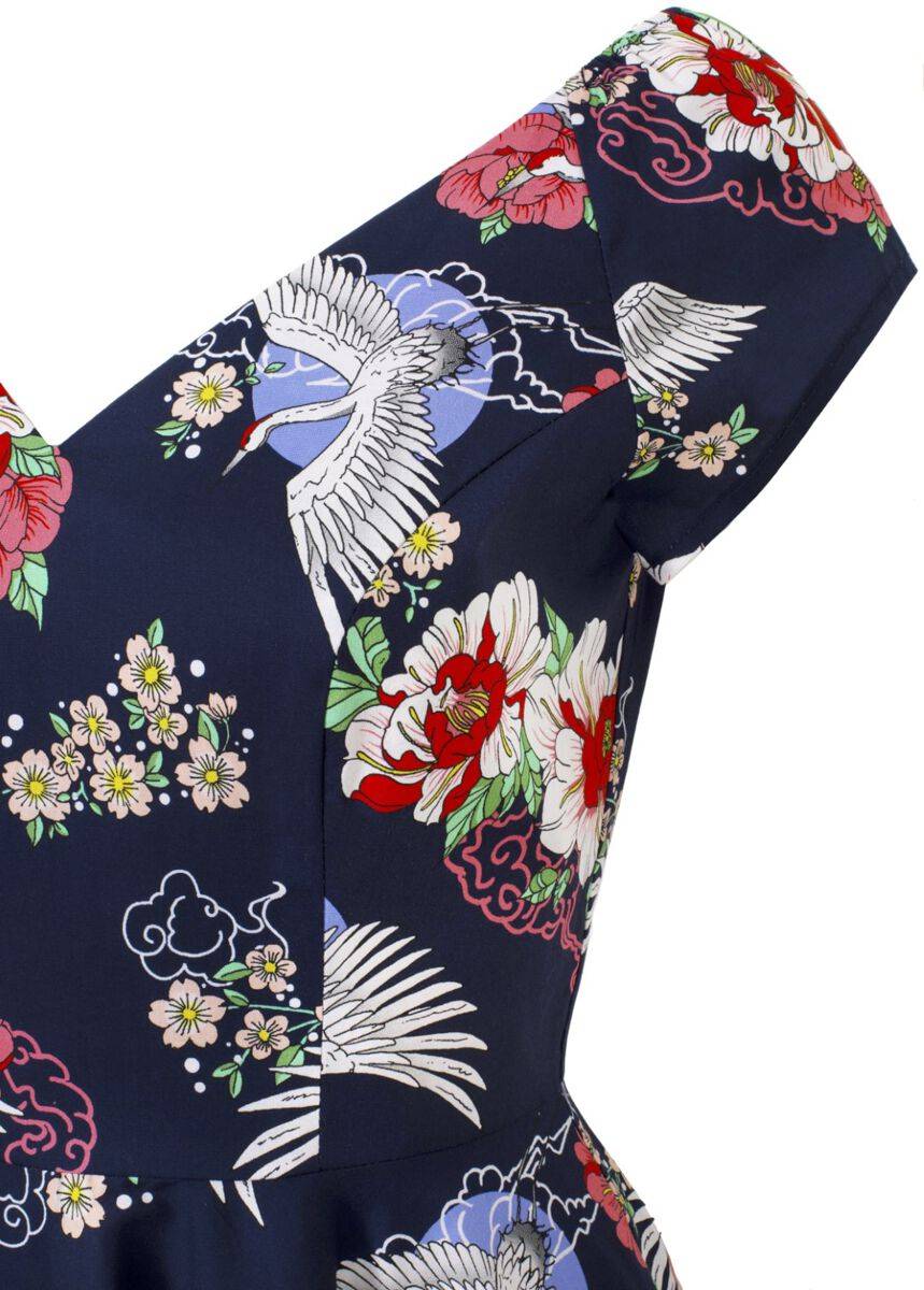 EMP "Misa Midi Dress" Mittellanges Kleid Multicolor Von Hell Bunny