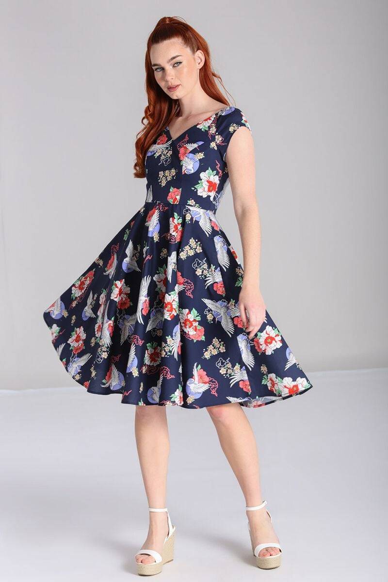 EMP "Misa Midi Dress" Mittellanges Kleid Multicolor Von Hell Bunny