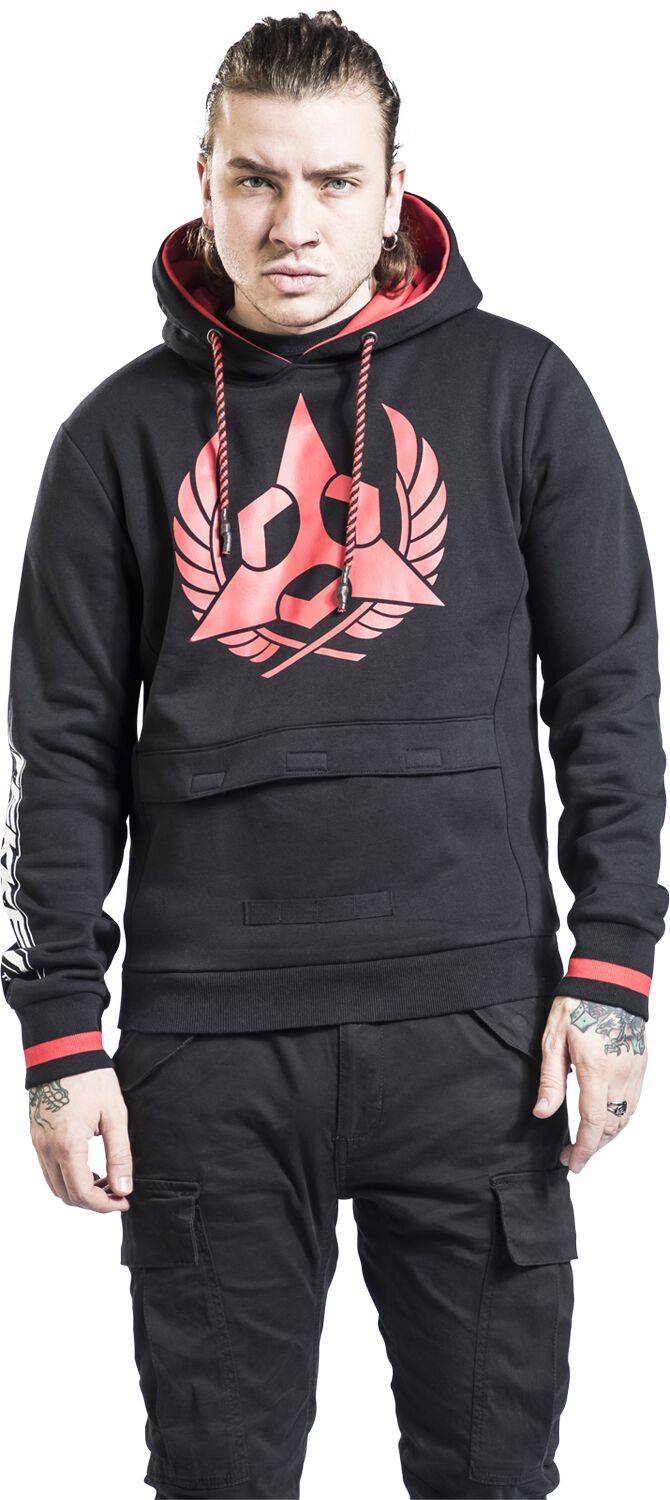 EMP "Mishima Zaibatsu" Kapuzenpullover Schwarz/rot Von Tekken