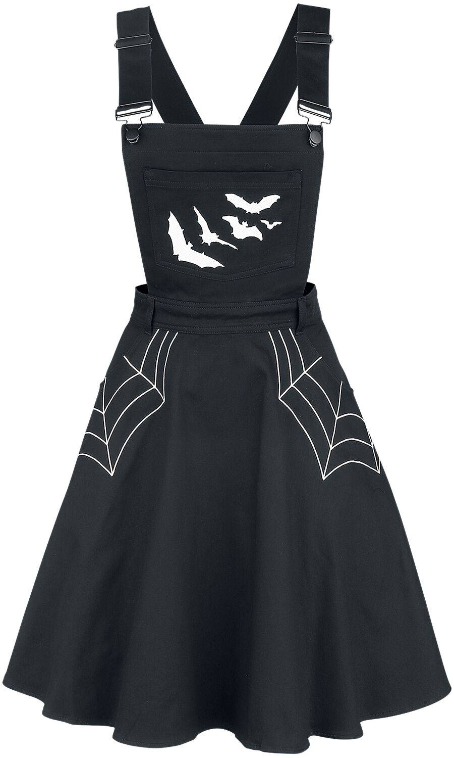 EMP "Miss Muffet Pinafore Dress" Kurzes Kleid schwarz von Hell Bunny