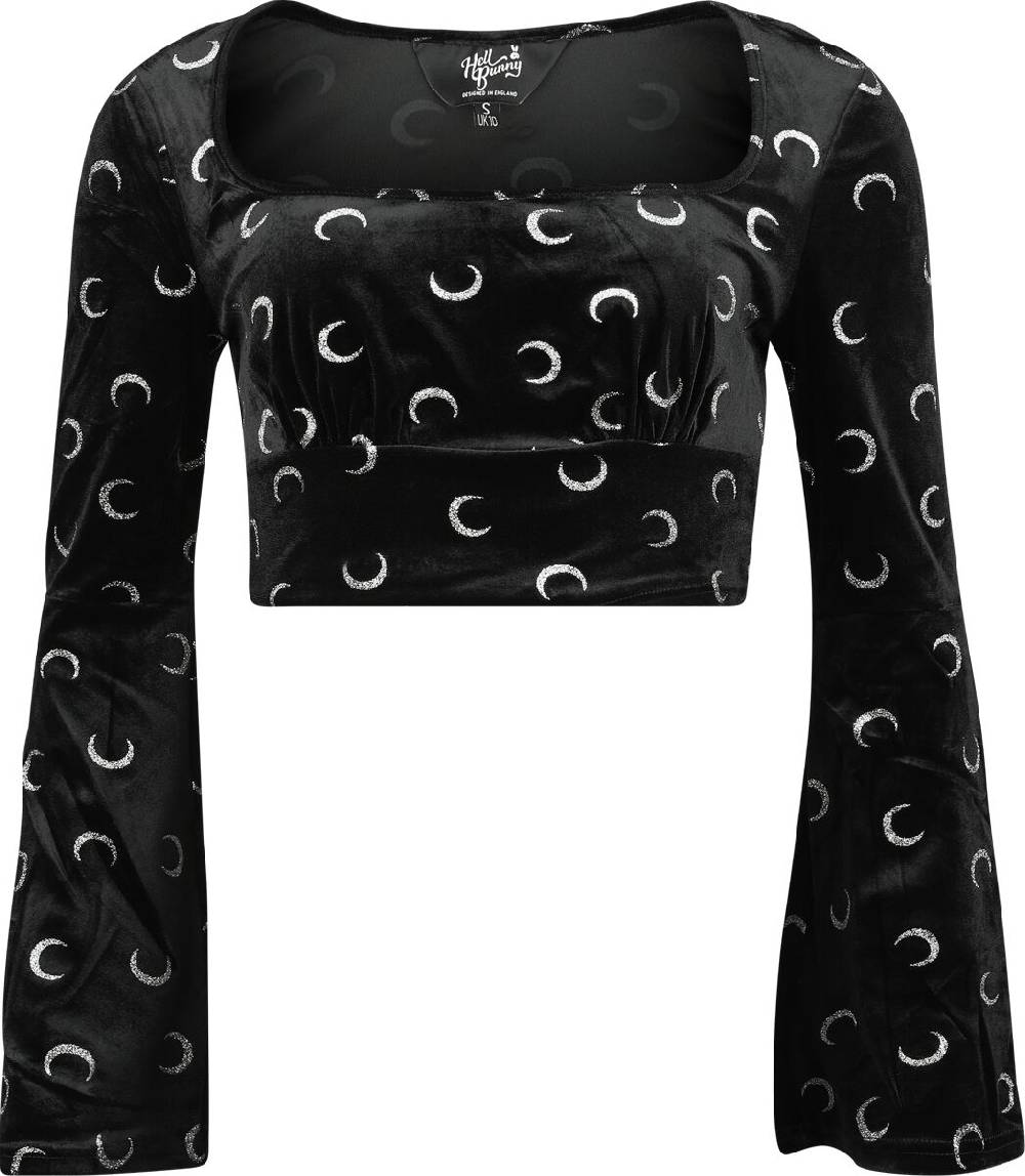 EMP "Misty Moon Top" Langarmshirt schwarz/weiß von Hell Bunny