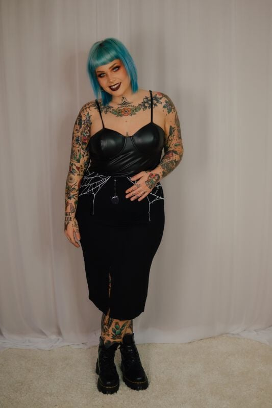 EMP Mittellanges Kleid Schwarz Von Gothicana By EMP