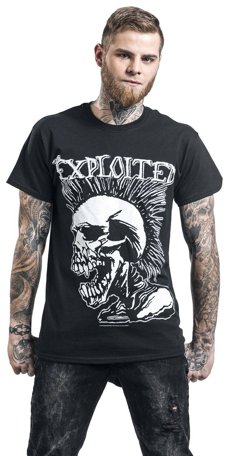 EMP "Mohican Skull" T-Shirt Schwarz Von The Exploited