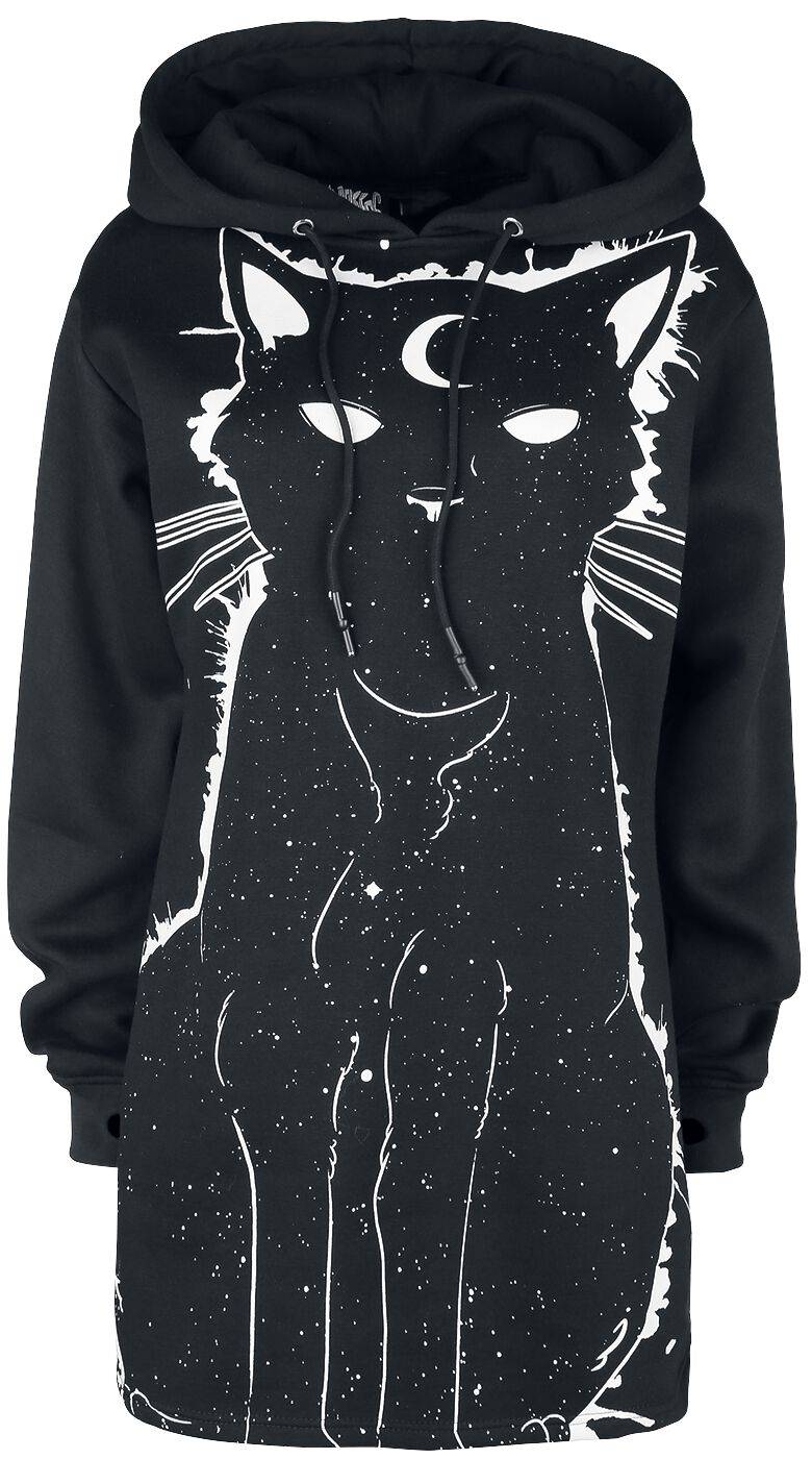 EMP "Moon Kitty Hood" Kapuzenpullover schwarz/weiß von Heartless