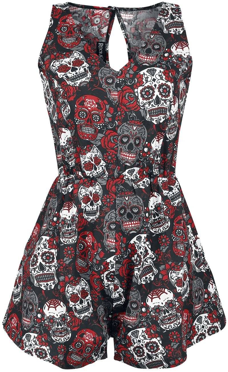 EMP "Mortal Playsuit" Jumpsuit schwarz/rot von Rockabella
