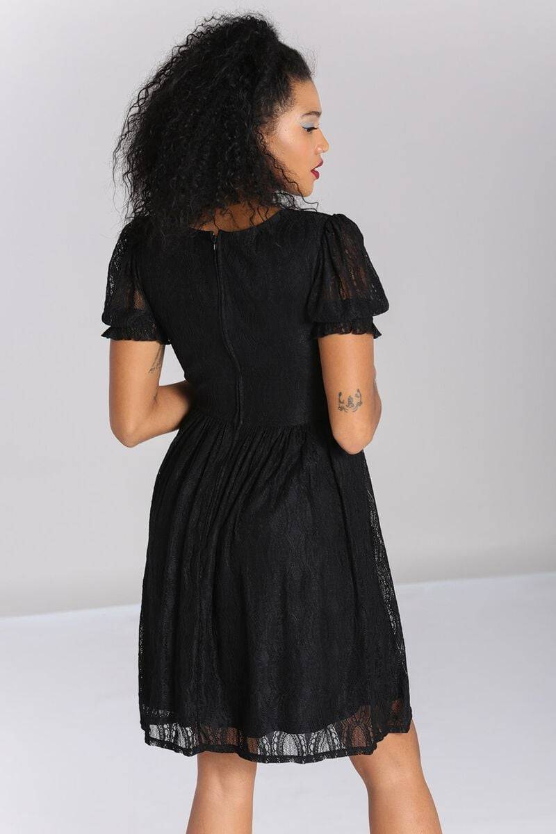EMP "Mortem Mini Dress" Kurzes Kleid Schwarz Von Hell Bunny
