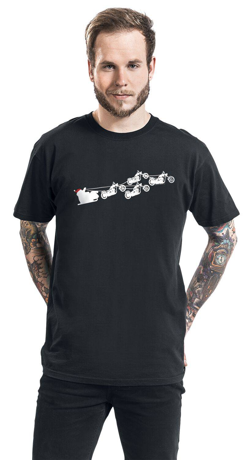 EMP "Motorrad Weihnachtsmann" T-Shirt Schwarz Von Sprüche