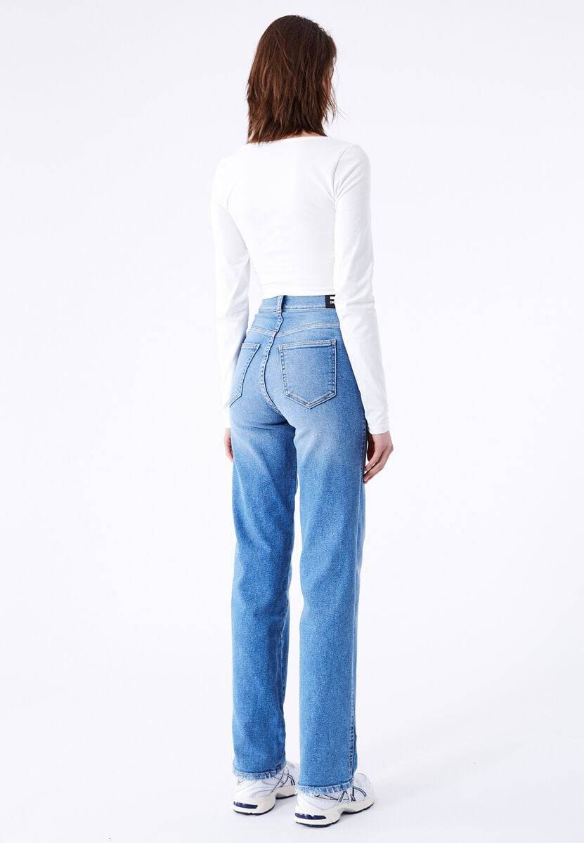 EMP "Moxy Straight Cape Sky Worn Hem" Jeans Blau Von Dr. Denim