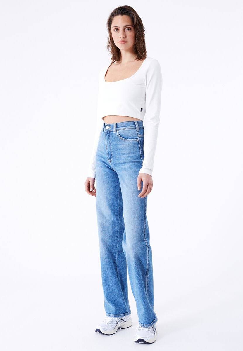 EMP "Moxy Straight Cape Sky Worn Hem" Jeans blau von Dr. Denim