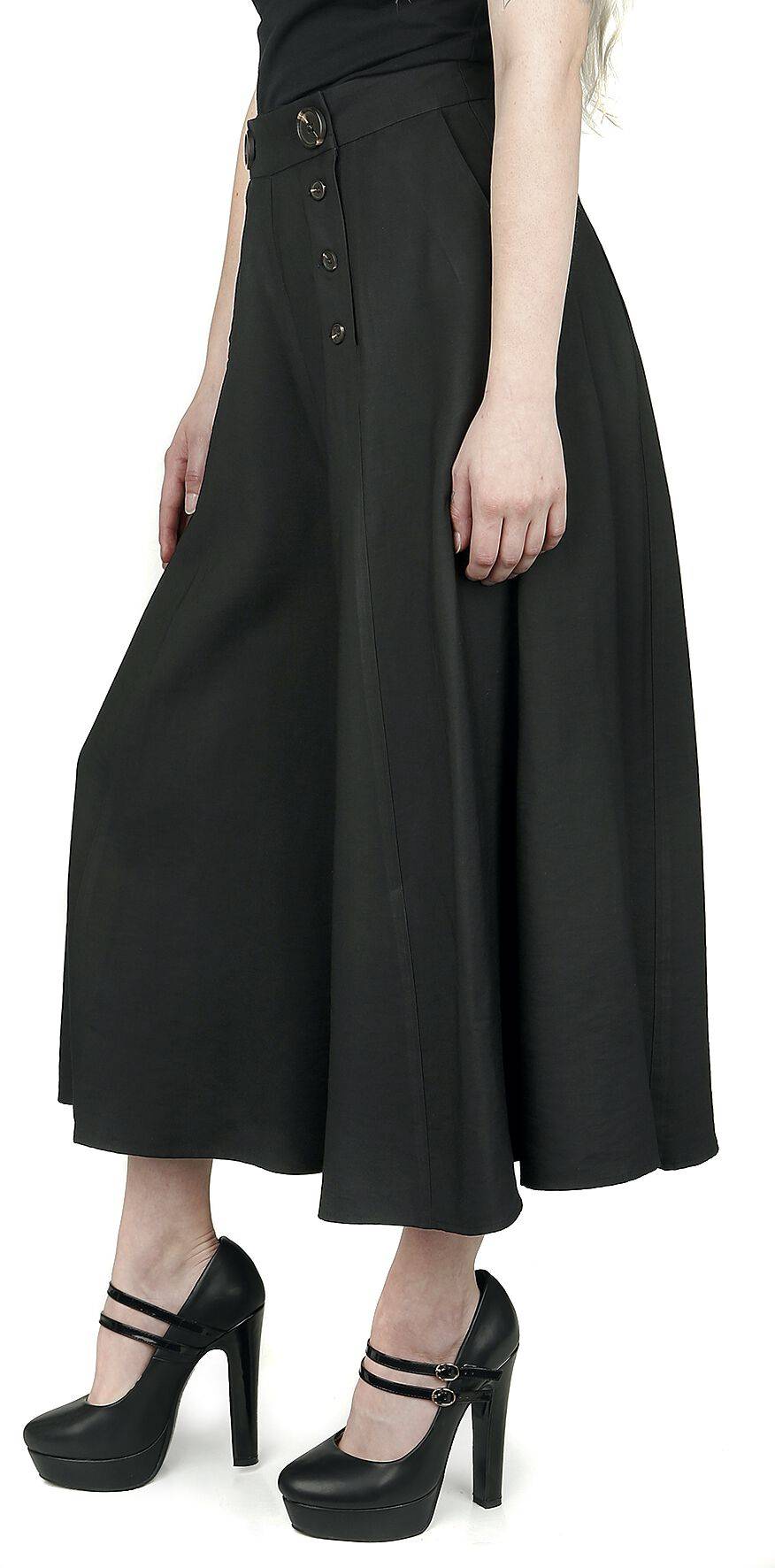 EMP "Murphy Culottes" Stoffhose Schwarz Von Hell Bunny