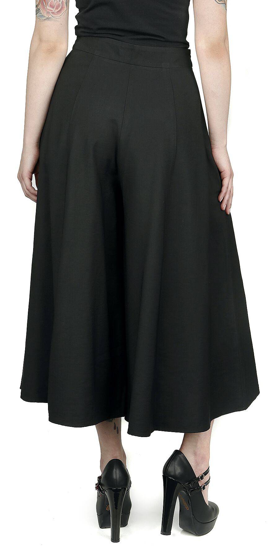 EMP "Murphy Culottes" Stoffhose Schwarz Von Hell Bunny