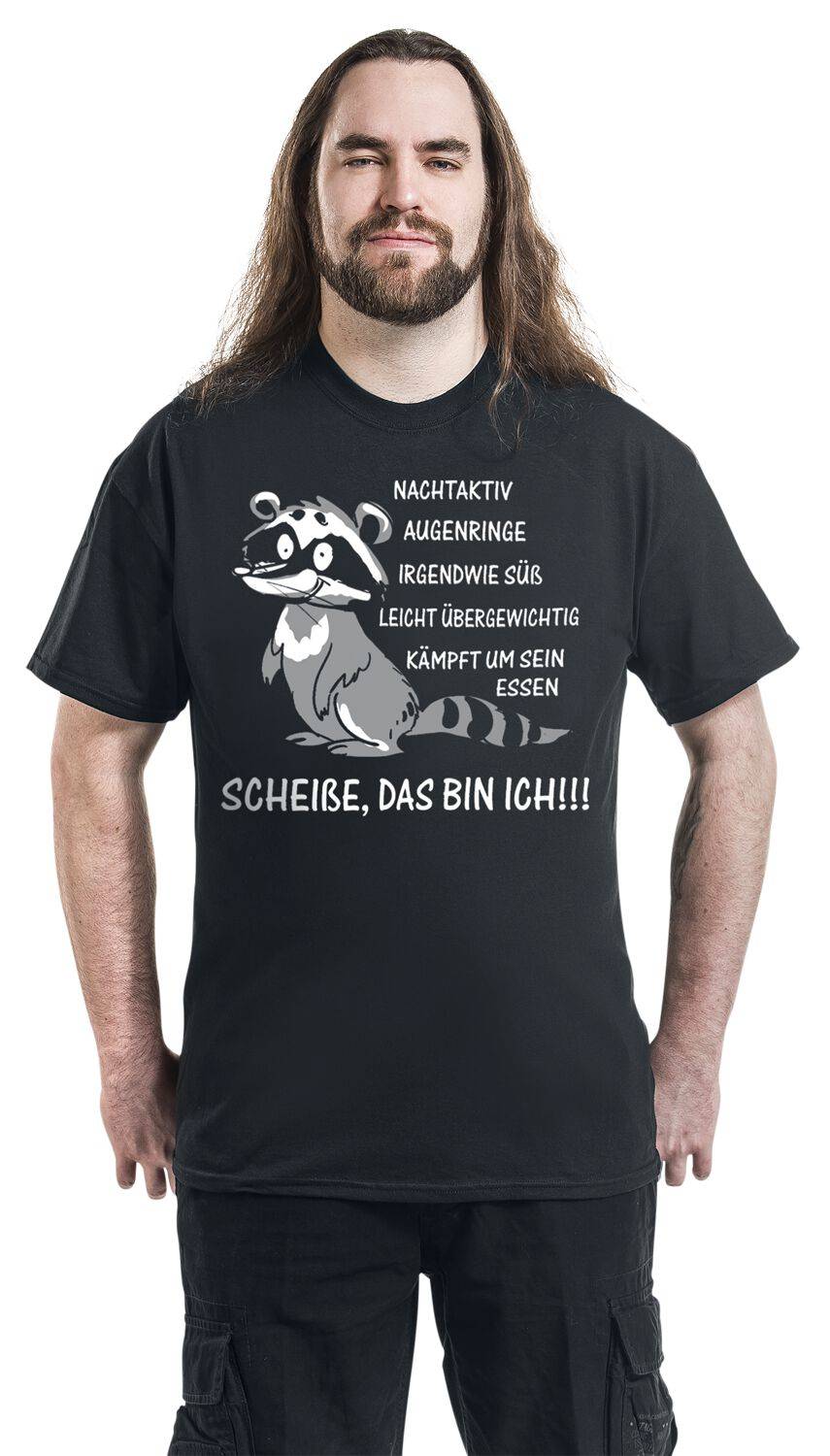 EMP "Nachtaktiv, Augenringe, Irgendwie Süß, " T-Shirt Schwarz Von Tierisch