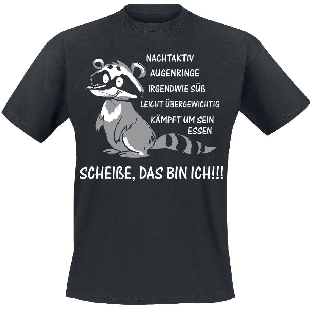 EMP "Nachtaktiv, Augenringe, Irgendwie süß, " T-Shirt schwarz von Tierisch