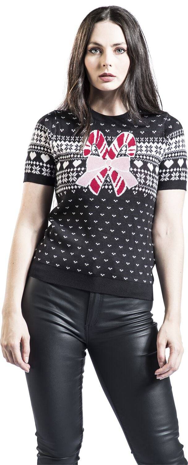 EMP "Natalie Top" T-Shirt Schwarz/weiß Von Hell Bunny
