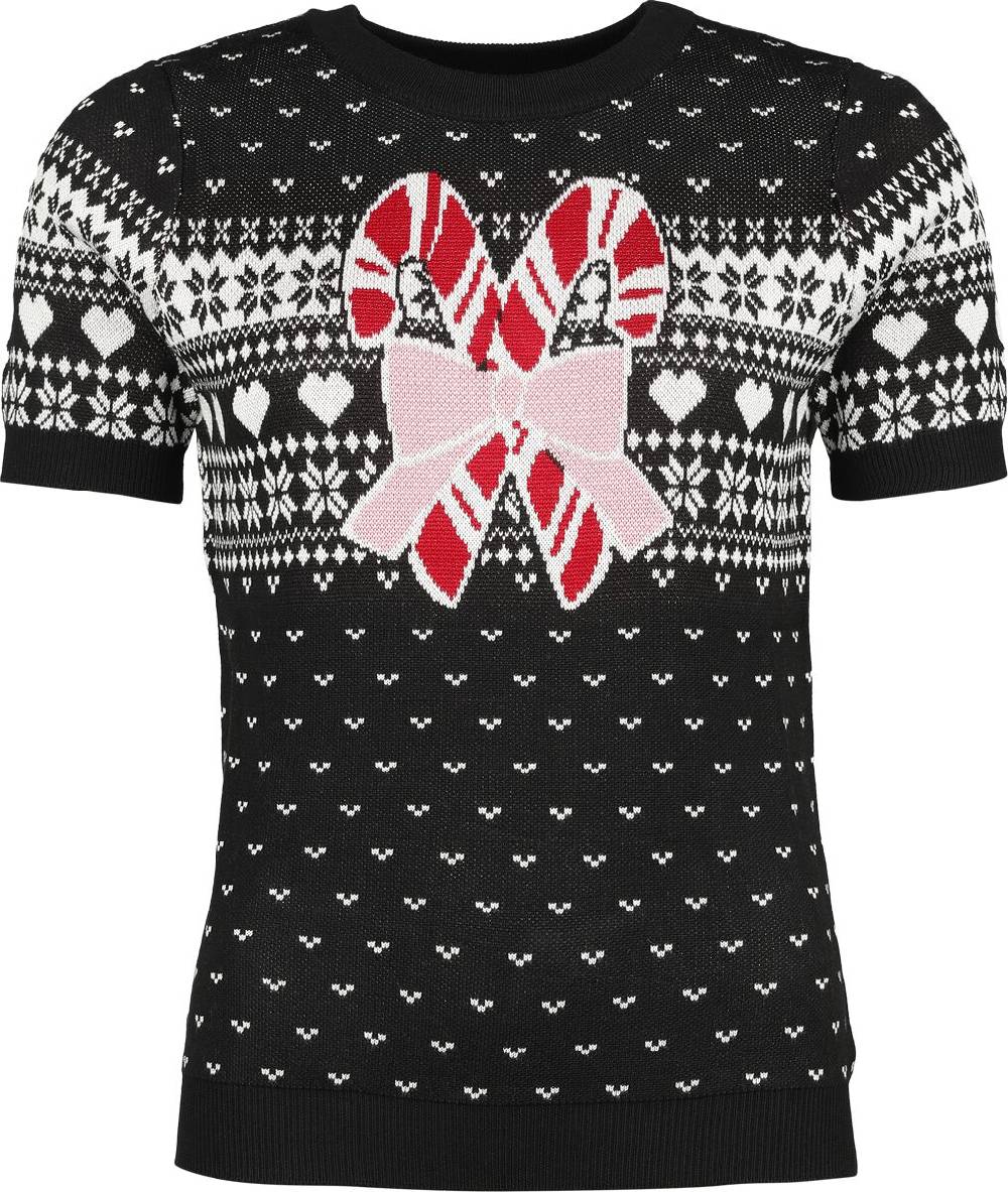 EMP "Natalie Top" T-Shirt schwarz/weiß von Hell Bunny