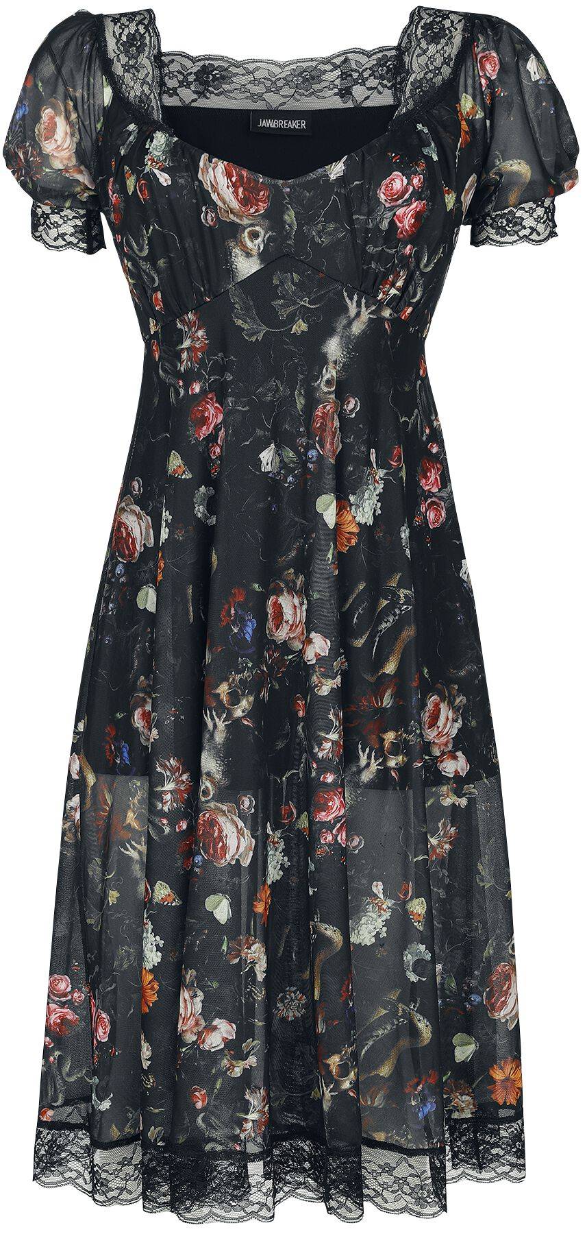 EMP "Night Garden Print Midi Dress" Mittellanges Kleid multicolor von Jawbreaker