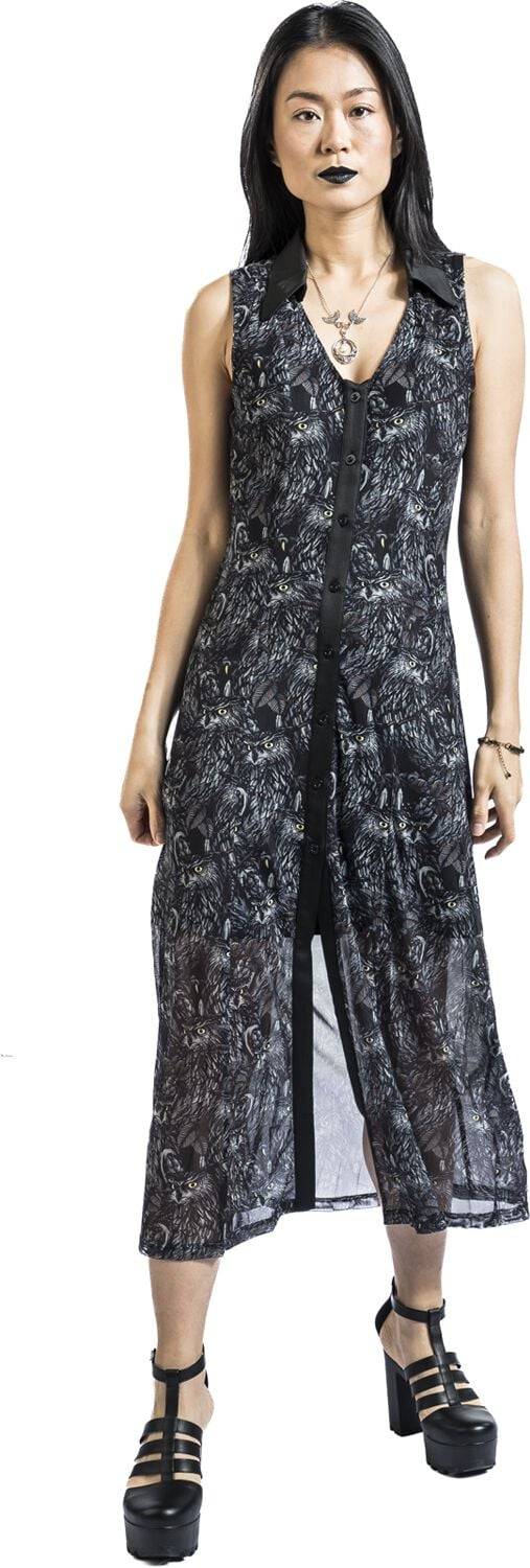 EMP "Night Owl Maxi Dress" Langes Kleid Multicolor Von Jawbreaker