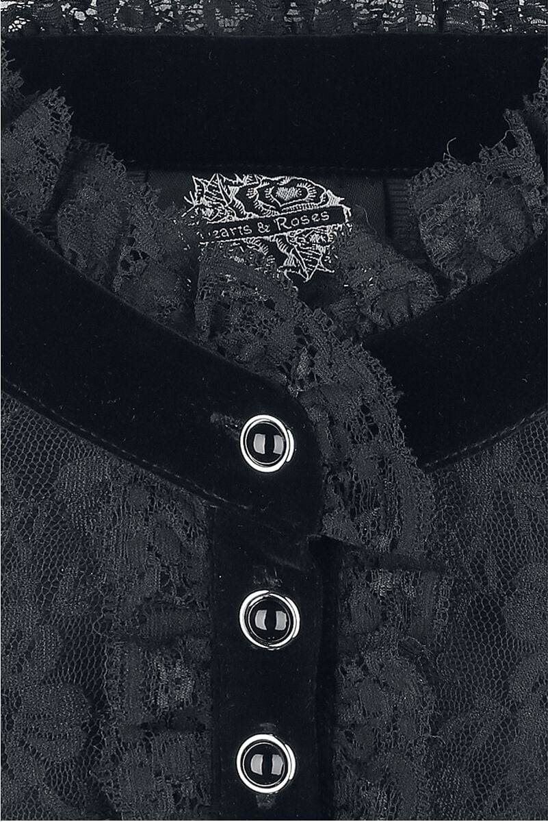 EMP "Nightshade Velvet Dress" Mittellanges Kleid Schwarz Von H&R London