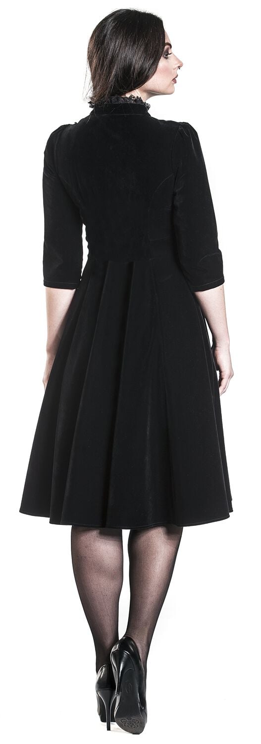 EMP "Nightshade Velvet Dress" Mittellanges Kleid Schwarz Von H&R London